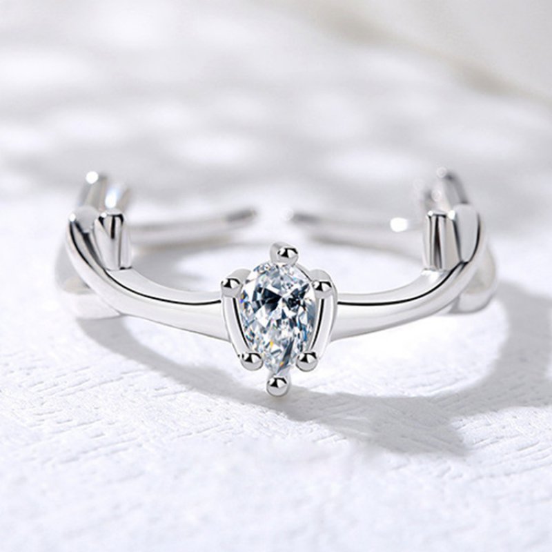 New style antler ring fashion open ring live mouth silver jewelry