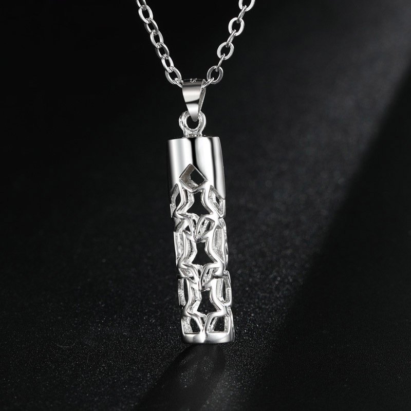 New Fashion Pendant Women's Star Through Tube Pendant Single Pendant Through Flower Men's Pendant Silver Jewelry