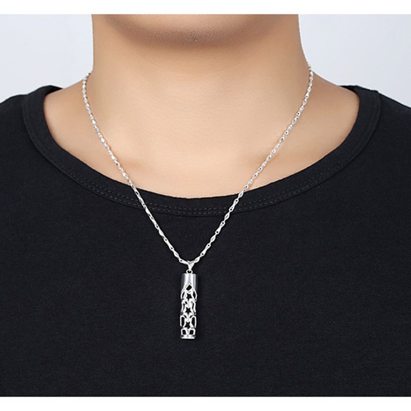 New Fashion Pendant Women's Star Through Tube Pendant Single Pendant Through Flower Men's Pendant Silver Jewelry